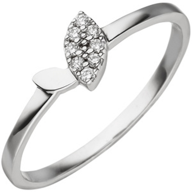 RASK sh503070 2 stens ring 14K guld 585 Diamanter 0.06ct. W-SI