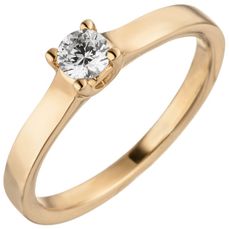 RASK sh916010 Solitaire ring 14K pink guld 585 0.15ct. W-SI