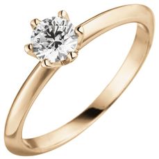 RASK sh917030 Solitaire ring 14K pink guld 585 0.50ct. W-SI