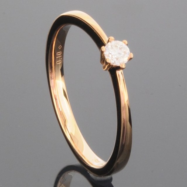 RASK wm129475019 Solitaire ring 18K rødguld 750 0.10ct. TW-SI