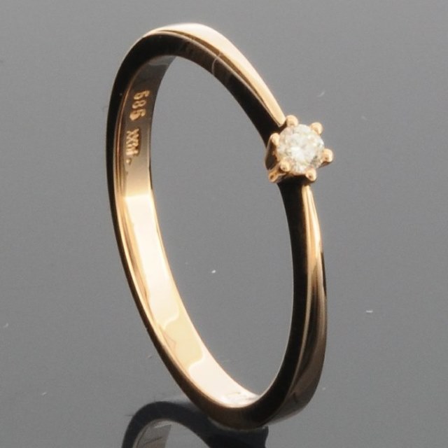RASK wm129497019 Solitaire ring 14K rødguld 585 0.05ct. W-SI