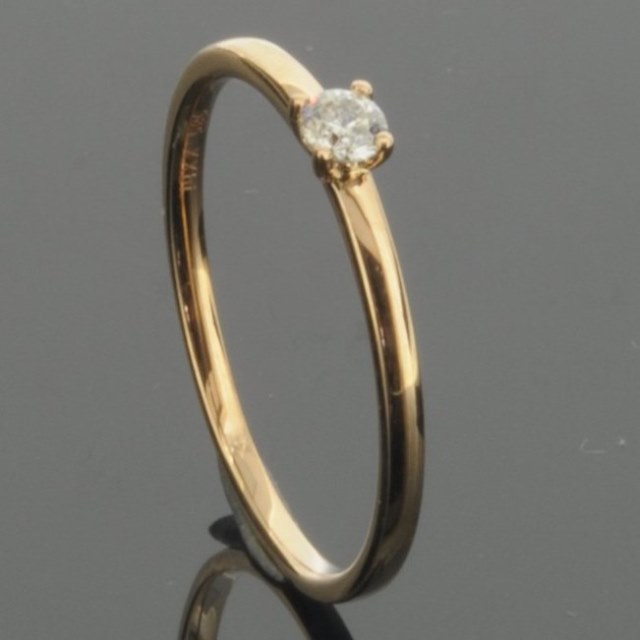 RASK wm129515019 Solitaire ring 14K rødguld 585 0.10ct. TW-SI