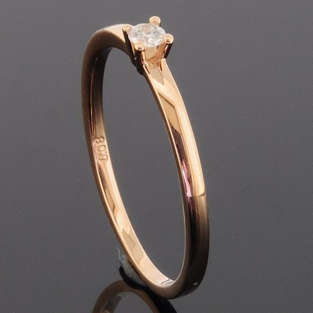 RASK wm129566019 Solitaire ring 14K rødguld 585 0.08ct. W-SI