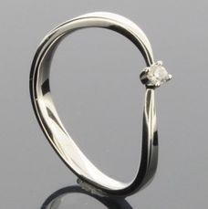RASK wm135123019 Solitaire ring 14K hvidguld 585 0.04ct. W-SI