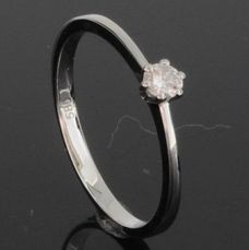 RASK wm135131019 Solitaire ring 14K hvidguld 585 0.10ct. W-SI