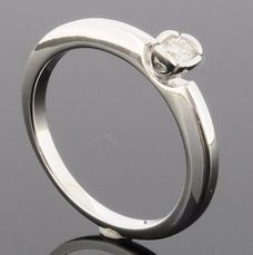 RASK wm135248019 Solitaire ring 14K hvidguld 585 0.10ct. W-SI