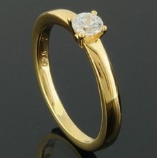 RASK wm129119019 Solitaire ring 14K guld 585 0.20ct. W-SI