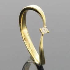 RASK wm129374019 Solitaire ring 14K guld 585 0.04ct. W-SI