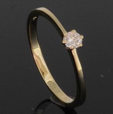 RASK wm129383019 Solitaire ring 14K guld 585 0.10ct. W-SI