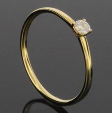 RASK wm129434019 Solitaire ring 14K guld 585 0.10ct. TW-SI
