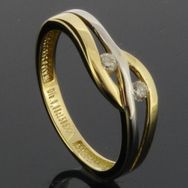 RASK wm145174019 2 stens ring 14K guld 585 Diamanter 0.08ct.