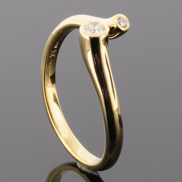 RASK wm145346019 2 stens ring 14K guld 585 Diamanter 0.10ct.