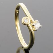 RASK wm145385019 2 stens ring 14K guld 585 Diamanter 0.12ct.