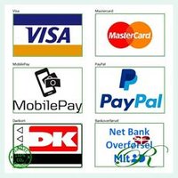 Betalingsmuligheder - betalingskort - PayPal - MobilePay - Bankoverførsel - Vi tage IKKE imod kontanter