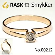 00212 Guldring med lille diamant Foto RASK ☼ Smykker - RASK-1631638526