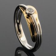 12 - 746262019 Ring 3,5-6,5mm, zirkonia, Forgyldt Sølv
