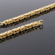 Armbånd 21cm, 4mm, Kongekæde, Byzantinsk kæde, Forgyldt Sølv - wm-7530