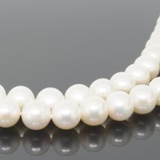 Ferskvandsperle halskæde til udskiftelig lås, 41cm, 8,5mm - 480133240