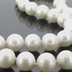 Ferskvandsperle halskæde til udskiftelig lås, 43cm, 11-13mm - 48013283