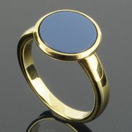 Herrering ringskinne 2,7-3,5mm poleret, sten 11mm 14K guld - wm-682503