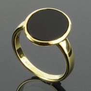 Herrering ringskinne 2,7-3,6mm poleret, onyx 14x12mm 14K guld - wm-680