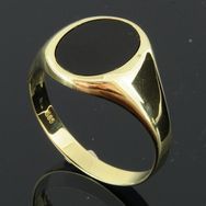 Herrering ringskinne 2,8-7mm poleret onyx 12,9x9,7mm 14K guld - wm-680