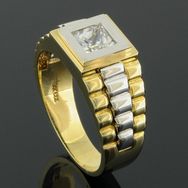 Herrering ringskinne 4,1-9,7mm poleret med zirkonia 8K guld - wm-68967