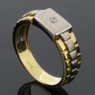 Herrering ringskinne 4,5x6,6mm poleret og matteret 0.07ct. TW-SI 14K g