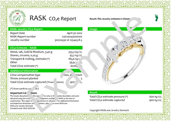 RASK.one Smykker Danmark & CO2 Report Certificate