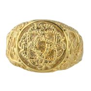 RASK V.K.N.G Jormungandr Symbol Urnes Style Gold Ring3