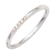 RASK sh013040 Stack ring 1,5mm 14K hvidguld 585 Diamanter 0.038ct. TC-