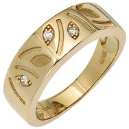 RASK sh014180 Three stone ring 14K guld 585 0.04ct. W-SI