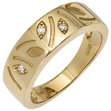 RASK sh014180 Three stone ring 14K guld 585 0.04ct. W-SI