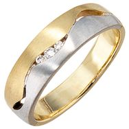 RASK sh501850 Three stone ring 14K bicolor guld 585 0.05ct. W-SI