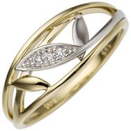 RASK sh502610 Cluster ring 7,4mm 14K bicolor guld 585 Diamanter 0.03ct
