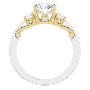 RASK st123398 3 stone ring i 2 farvet guld