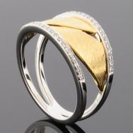 RASK wm145324019 Bred ring 14K bicolor guld 585 11,6mm 0.20ct. W-SI