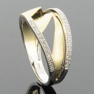RASK wm145368019 Bred ring 14K bicolor guld 585 10,5mm 0.18ct. W-SI