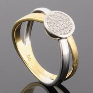 RASK wm145369019 Cluster ring 8mm, 14K bicolor guld 585, Diamanter 0.1