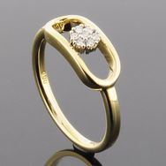 RASK wm145390019 Cluster ring 7mm, 14K guld 585, Diamanter 0.06ct. W-S