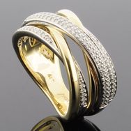 RASK wm145391019 Bred ring 14K bicolor guld 585 12,5mm 0.37ct. W-SI