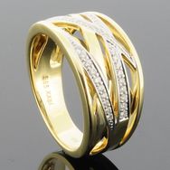 RASK wm145400019 Bred ring 14K guld 585 10,5mm 0.15ct. W-SI