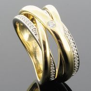 RASK wm145401019 Bred ring 14K bicolor guld 585 11,2mm 0.13ct. W-SI