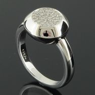 RASK wm158613019 Cluster ring 12mm, 14K hvidguld 585, Diamanter 0.20ct