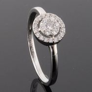 RASK wm158654019 Cluster ring, 14K hvidguld 585, Diamanter 0.25ct. W-S