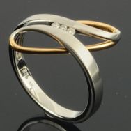 RASK wm158705019 Three stone ring 14K bicolor guld 585 0.04ct. W-SI
