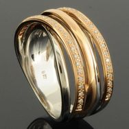 RASK wm158722019 Bred ring 14K bicolor guld 585 10,6mm 0.18ct. TW-SI