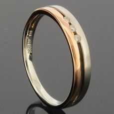 RASK wm158754019 Three stone ring 14K bicolor guld 585 0.06ct. W-SI