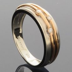 RASK wm158775019 Three stone ring 14K bicolor guld 585 0.06ct. W-SI