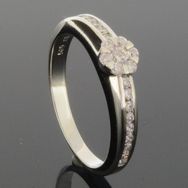 RASK wm158811019 Cluster ring 5,3mm, 14K hvidguld 585, Diamanter 0.40c